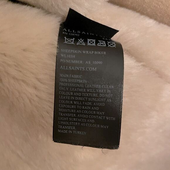 ALL SAINTS Suede/Shearling Moto Jacket - Picture 6 of 7